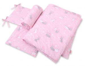 Bedding set 3-pcs - pink rabbits